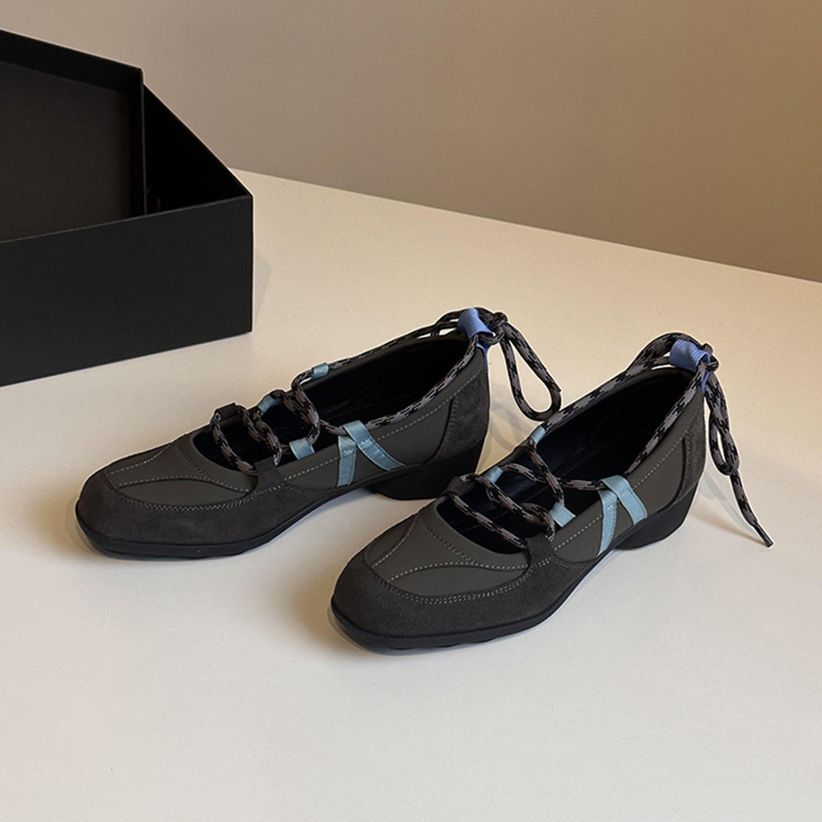Damen Ballerinas Bequem Riemchen Design Komfort Schuhe