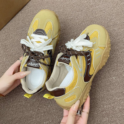 Damen Sneaker Bequem Freizeitschuhe Schnürsystem Rutschfest