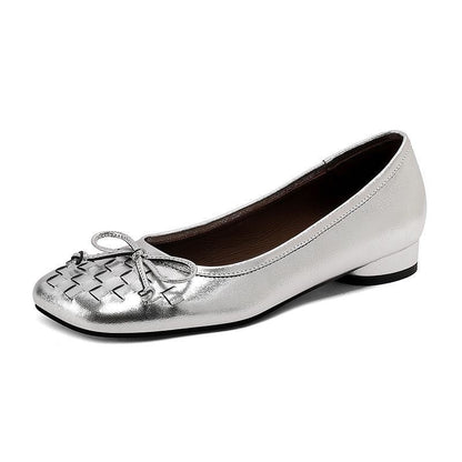 Damen Ballerinas Bequem Geflochten Elegant