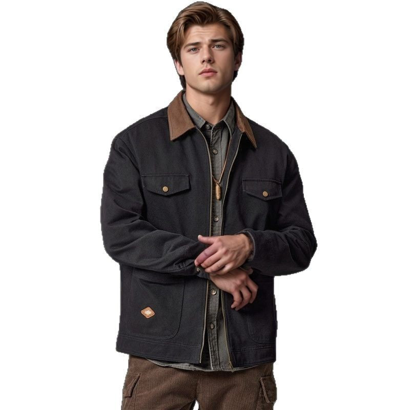 Herren Jacke Utility Style mit Klappentaschen Reißverschluss