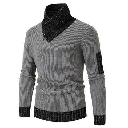 Herren Pullover Asymmetrischer Kragen Strukturiert Modern