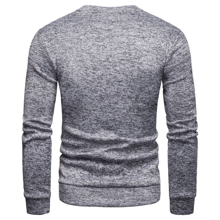 Herren Sweatpullover Leder Einsatz Modern Stylisch