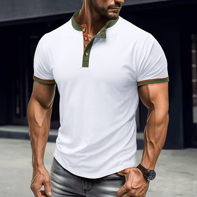 Herren Poloshirt Elegantes Design Kontrastfarben - BerlinGlamour