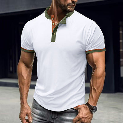 Herren Poloshirt Elegantes Design Kontrastfarben - BerlinGlamour