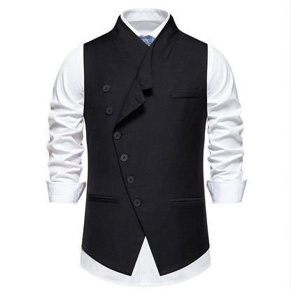 Herren Anzugweste Elegant Asymmetrisch Modern Schnitt