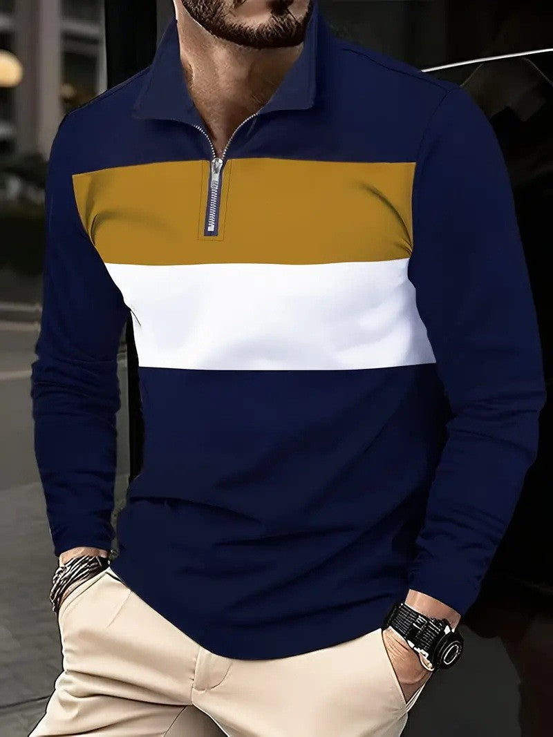 Herren Pullover Modern Reißverschluss Freizeit Style