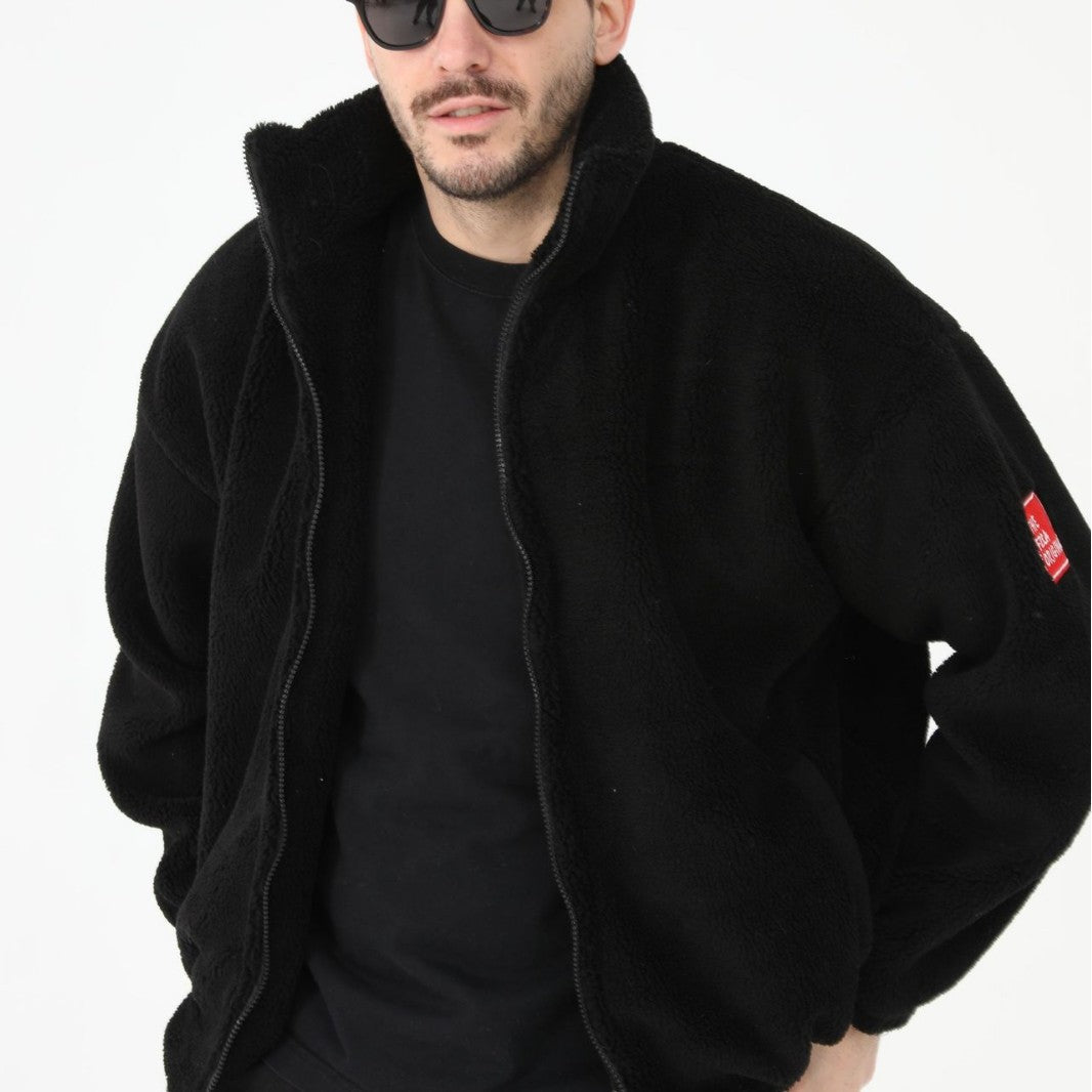 Herren Teddyjacke Warm Kuschelig Hochkragen Winterjacke