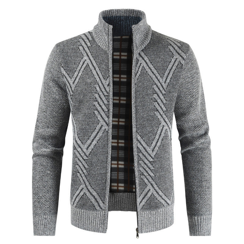 Herren Strickjacke Modern Reißverschluss Muster