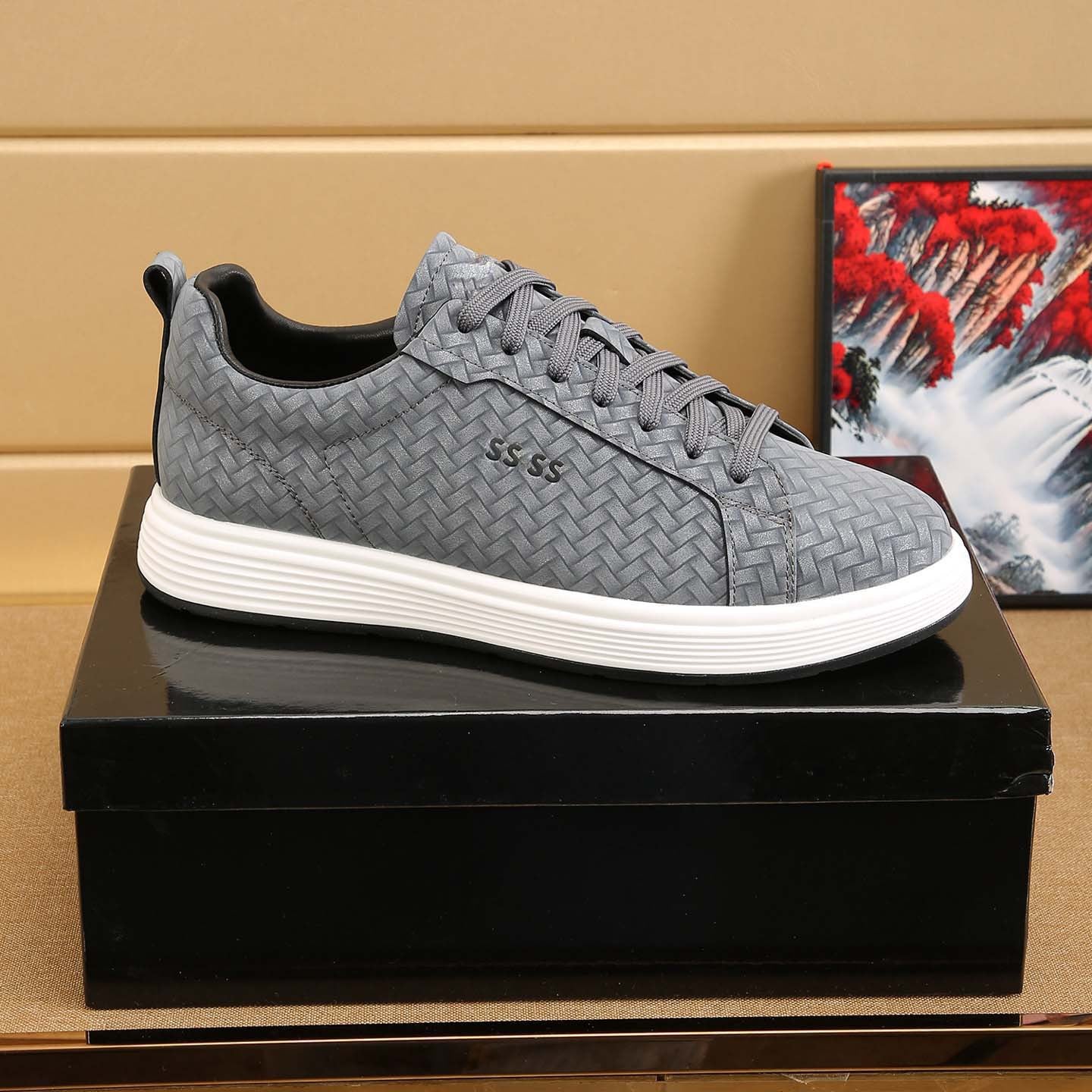 Damen Sneaker Geflochten Rutschfest Modern