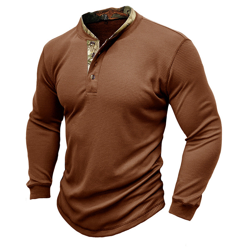Herren Langarm-Shirt Modern Strukturiert Elegant