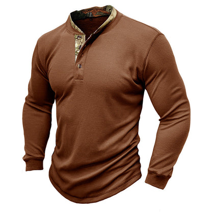 Herren Langarm-Shirt Modern Strukturiert Elegant