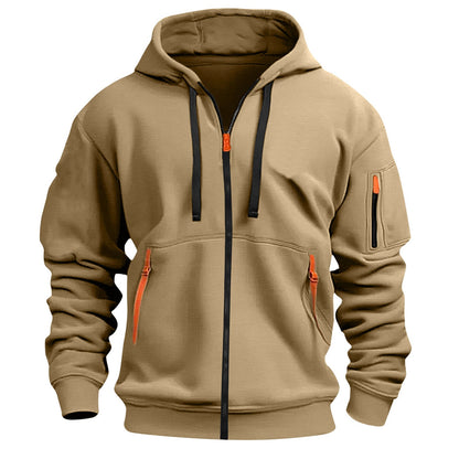 Herren Kapuzenpulli Sportlich mit Taschen Grau