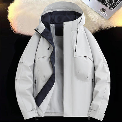 Herren Funktionsjacke atmungsaktiv wasserabweisend mit großen Taschen