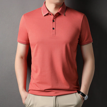 Herren Poloshirt Fein Piqué Kragen Kontrast Modern