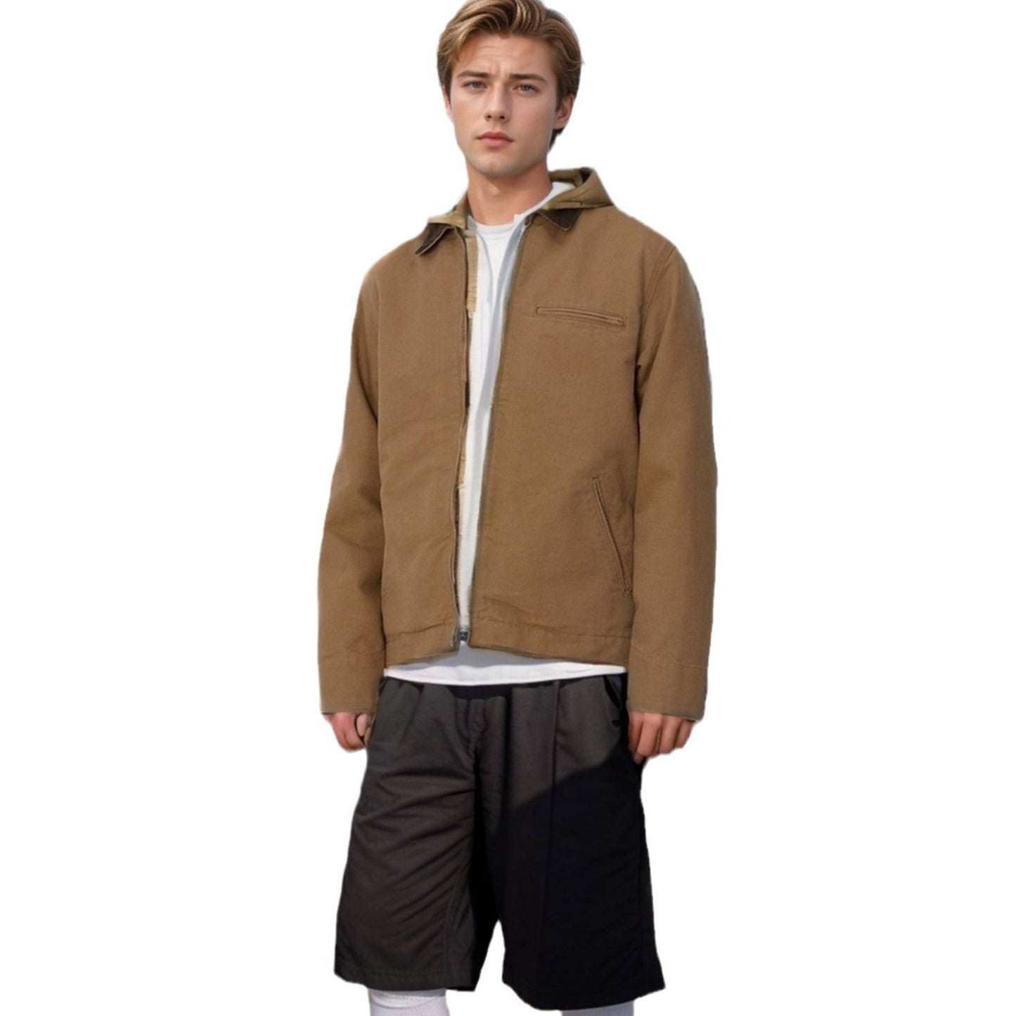 Herren Übergangsjacke Lässig Mit Taschen Outdoor