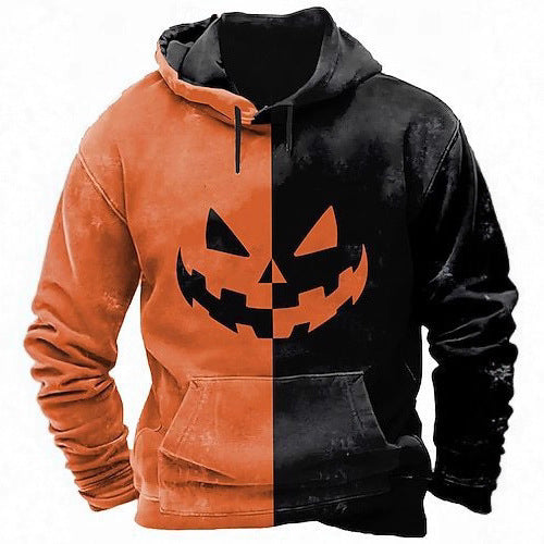 Herren Hoodie Halloween Motiv Gruselig Glitzernd