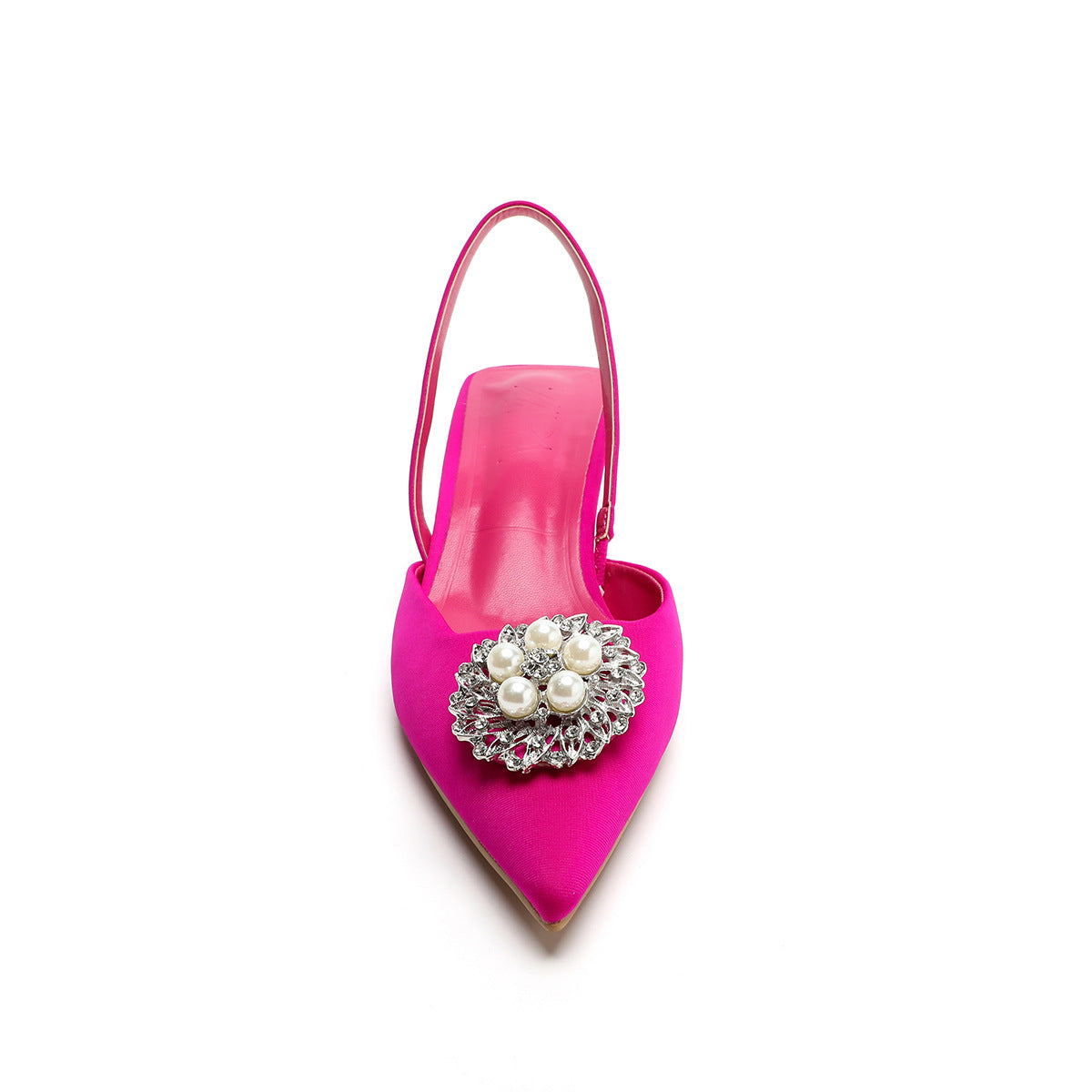 Damen Pumps mit Perlen Schmuck Bequem Laufsohle Elegant