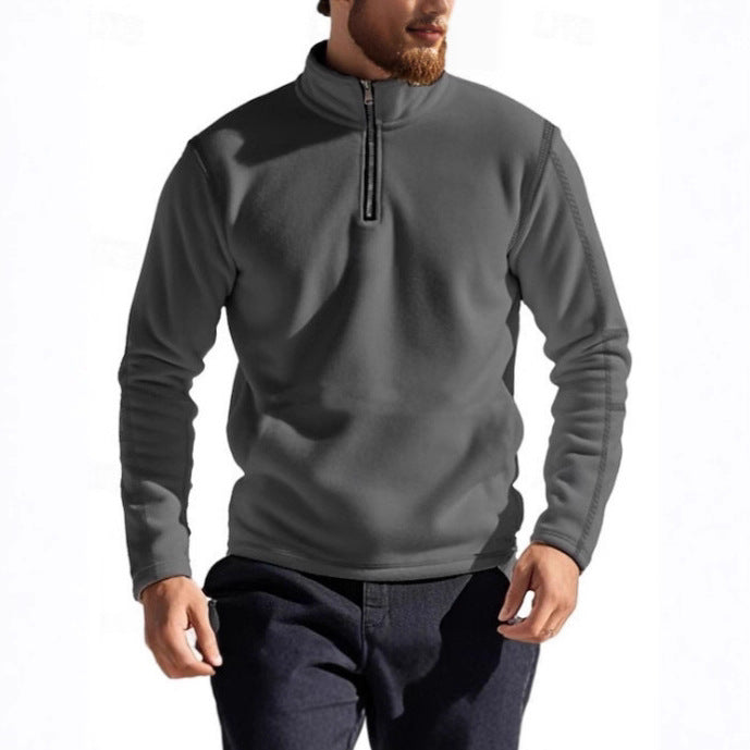Herren Fleece Pullover Warm Halbhoch Reißverschluss