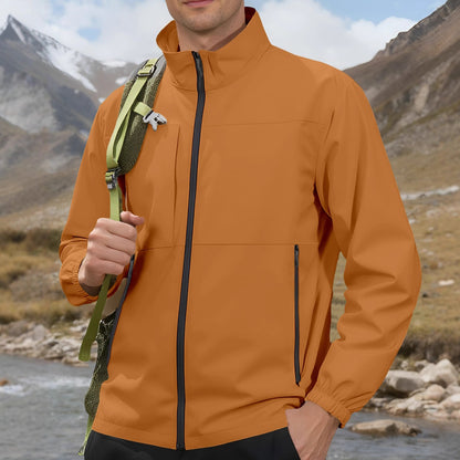 Herren Windjacke Leicht Reißverschluss Taschen Funktionell