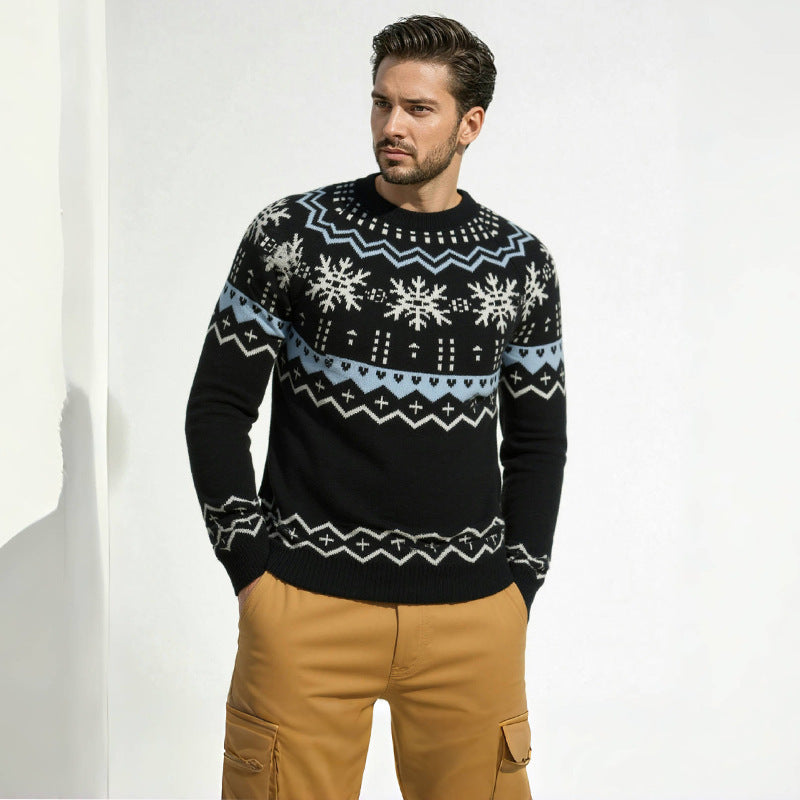 Herren Strickpullover Rundhals Winterlich Modern