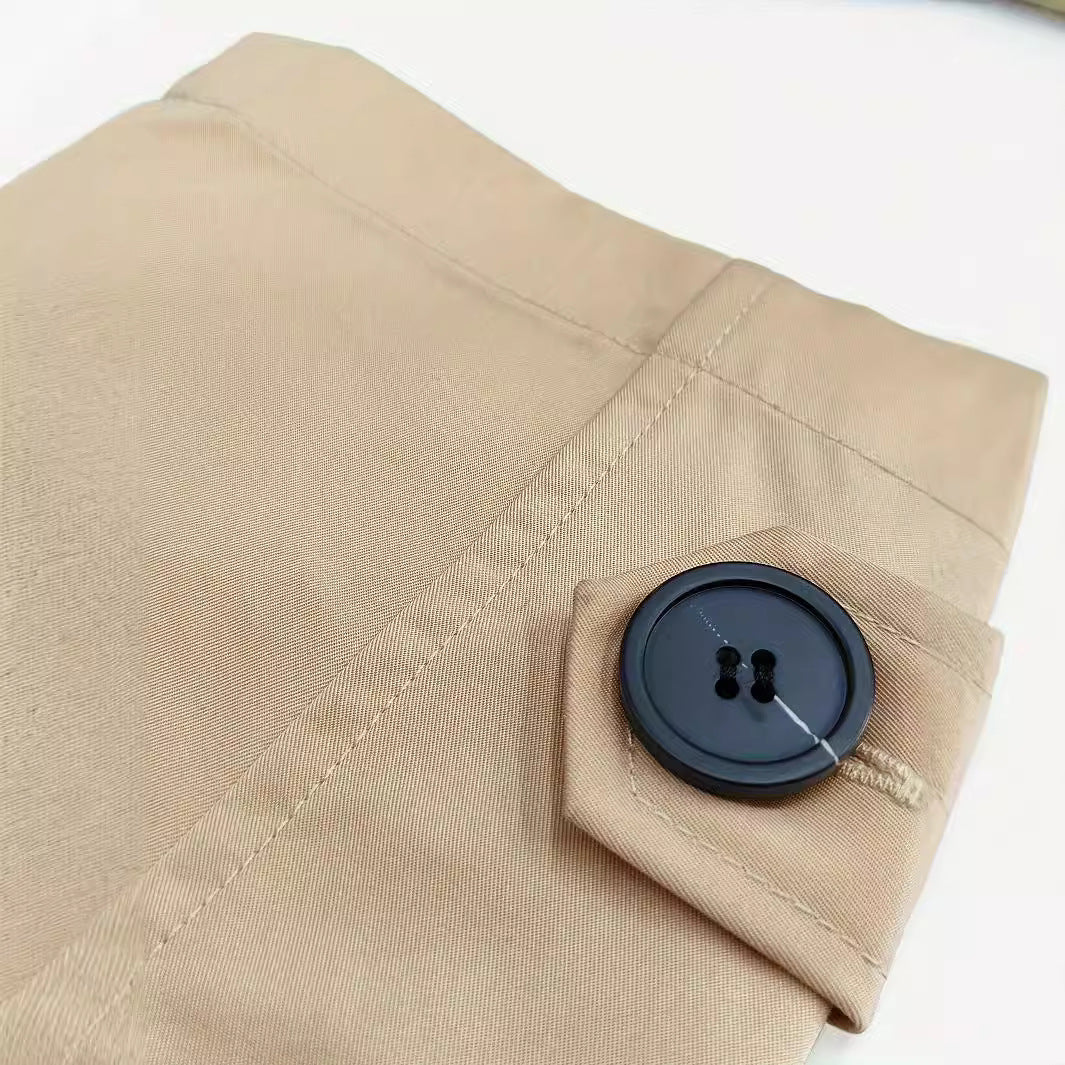 Herren Trenchcoat Klassisch Doppelreißverschluss Große Taschen