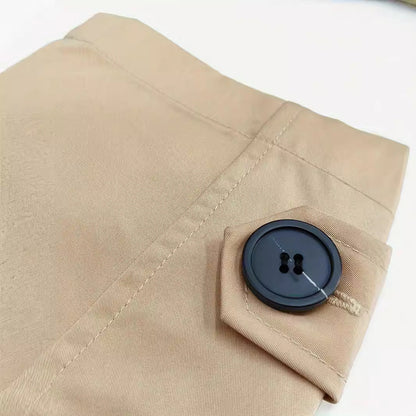 Herren Trenchcoat Klassisch Doppelreißverschluss Große Taschen