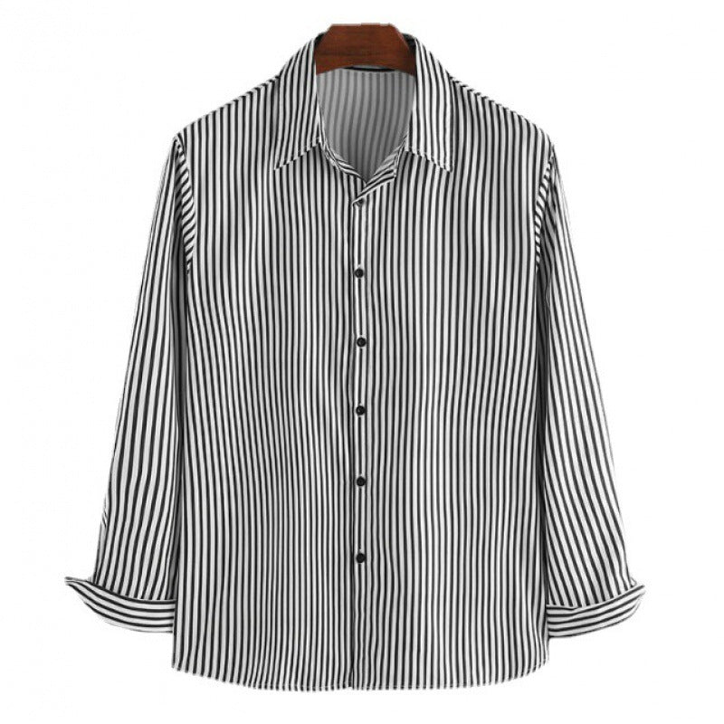 Elegantes Herren Langarmhemd Streifenmuster Business Style