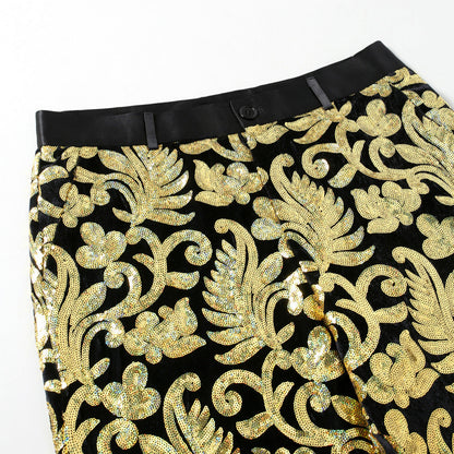 Herren Partyhose Glitzernd mit Blumenmuster