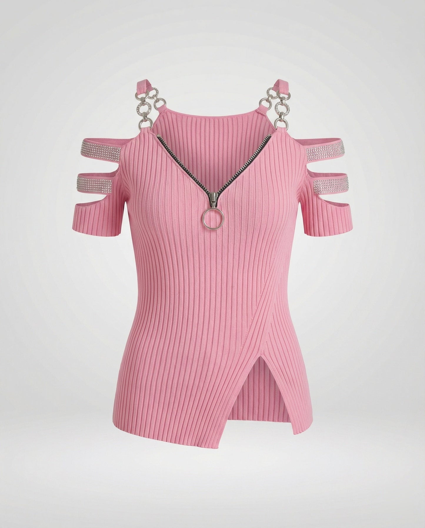 Damen Oberteil V-Ausschnitt Elegant Dekorativ