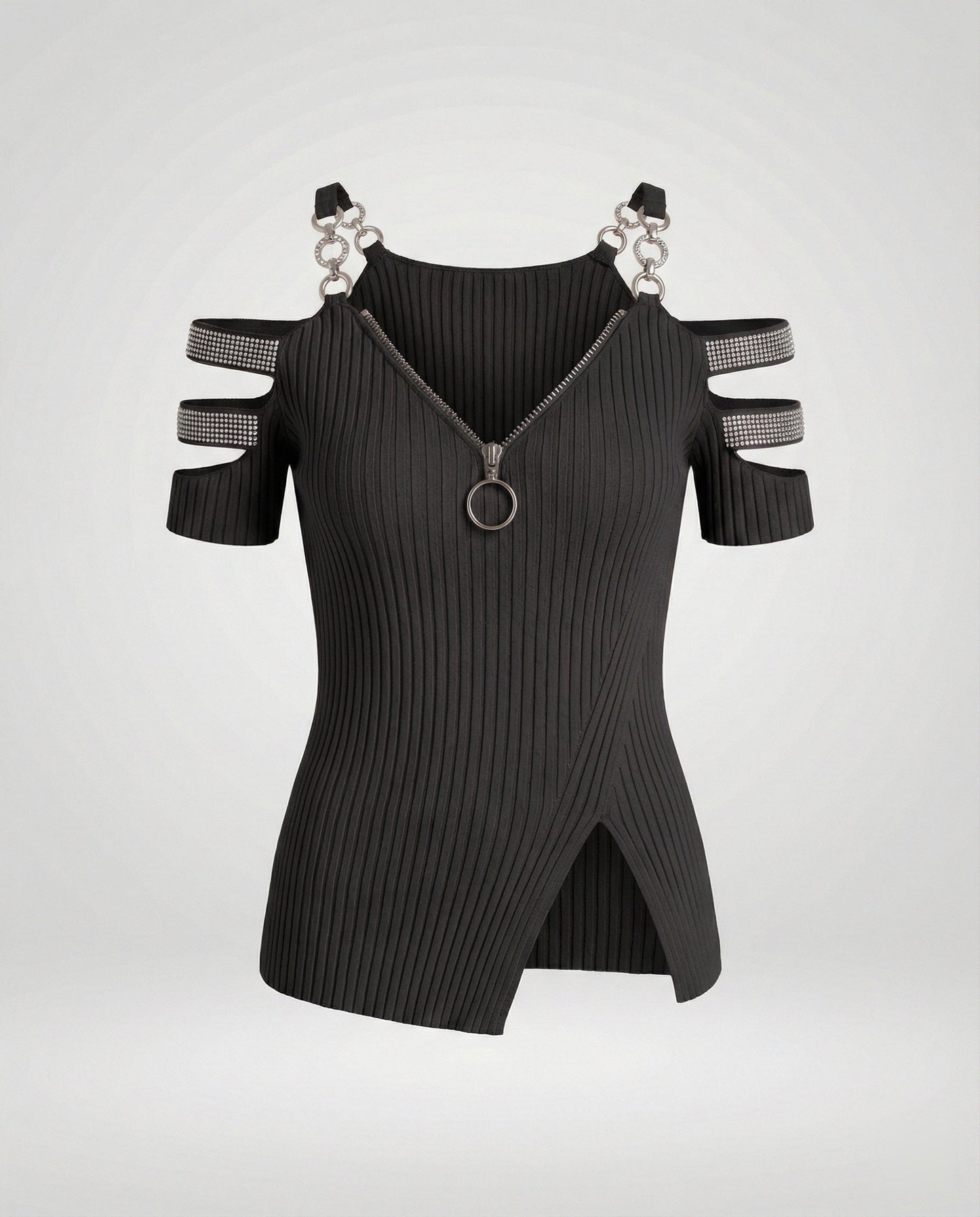 Damen Oberteil V-Ausschnitt Elegant Dekorativ