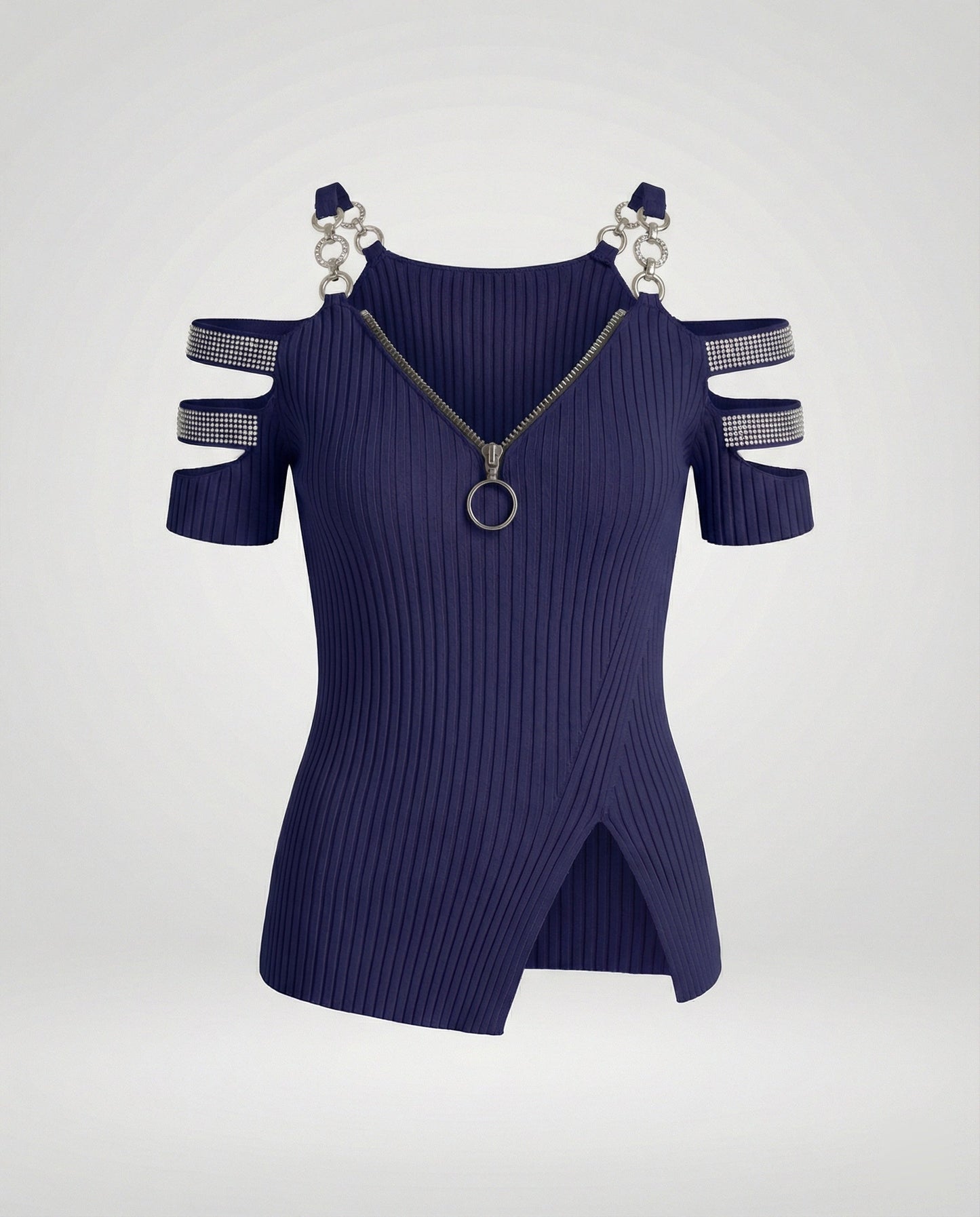Damen Oberteil V-Ausschnitt Elegant Dekorativ