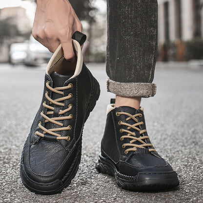 Damen Lederstiefeletten Sportlich Heidi Stil
