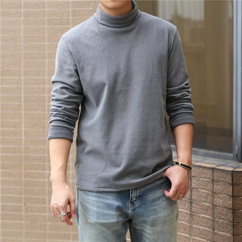 Herren Pullover Weich Hochkragen Modern