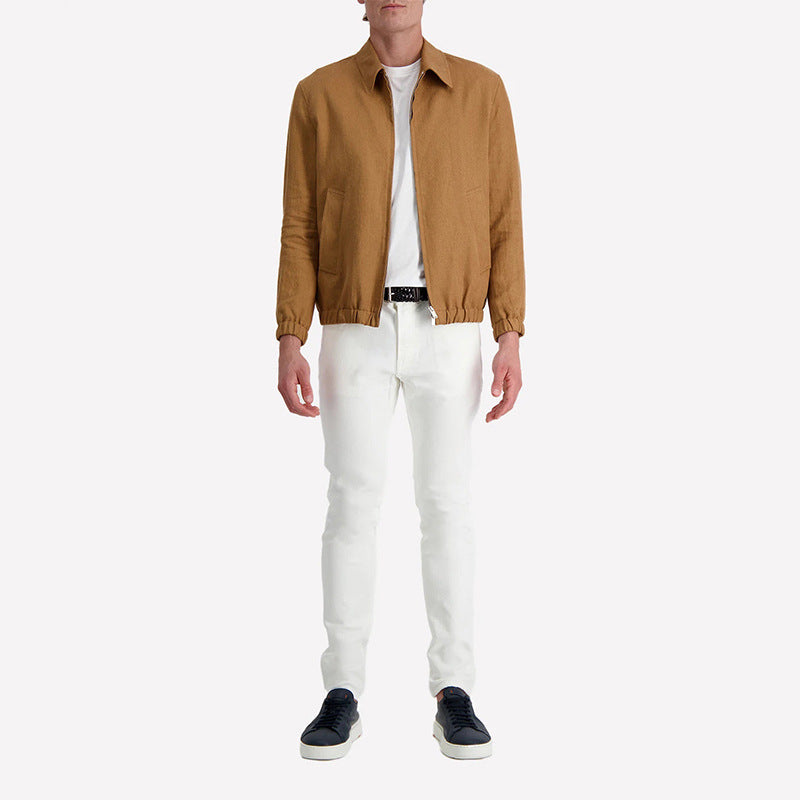Herren Sommerjacke Lässig Minimalistisch Slim Fit