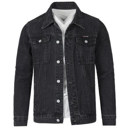 Herren Jeansjacke Slim Fit Modern mit Taschen und Nieten