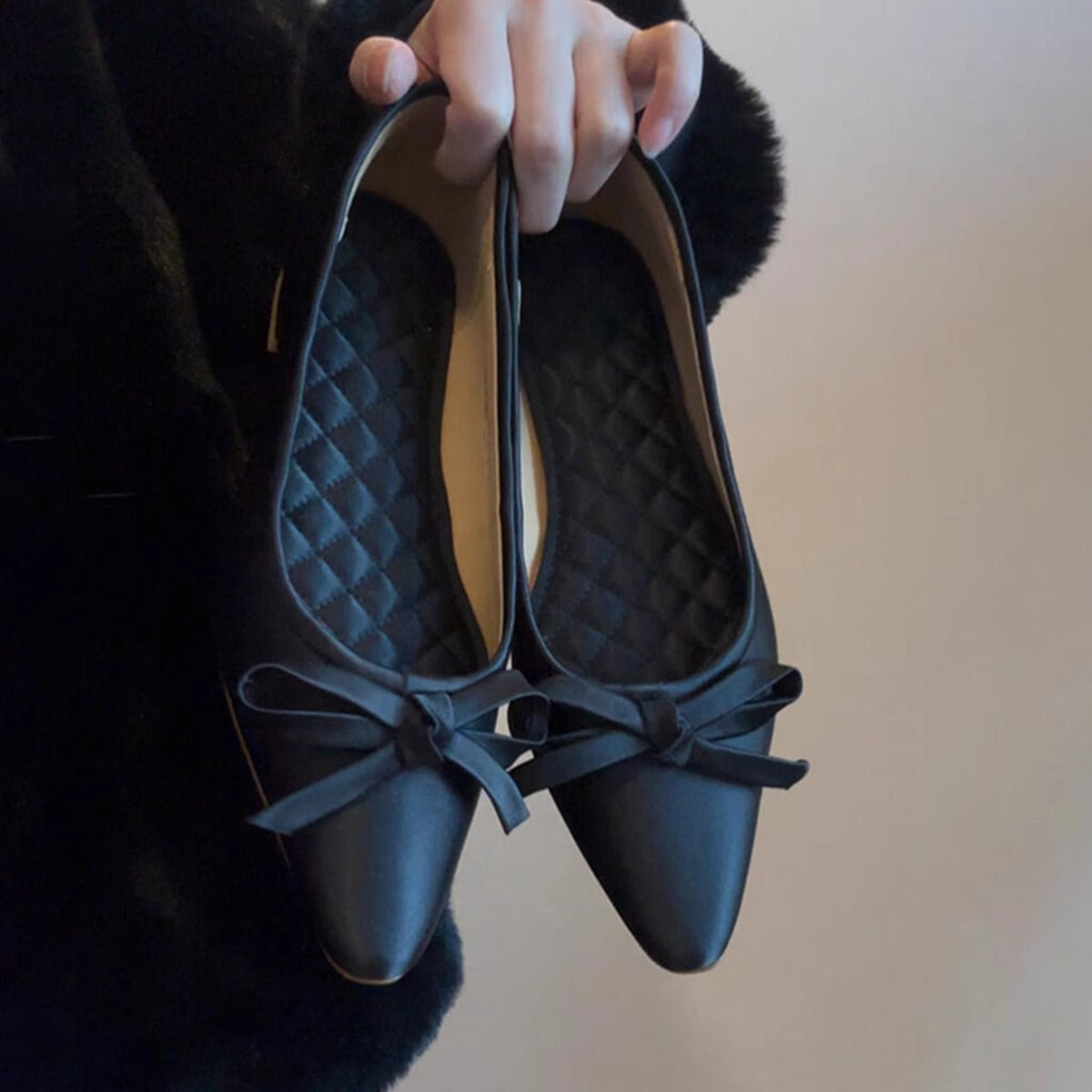 Damen Ballerinas Spitze Elegante Schleife Damenschuhe - BerlinGlamour