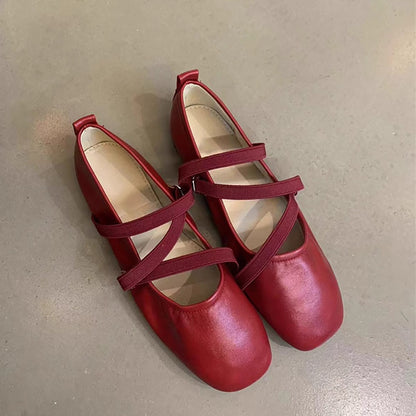 Damen Ballerinas Bequem Komfort Riemen Schuhe