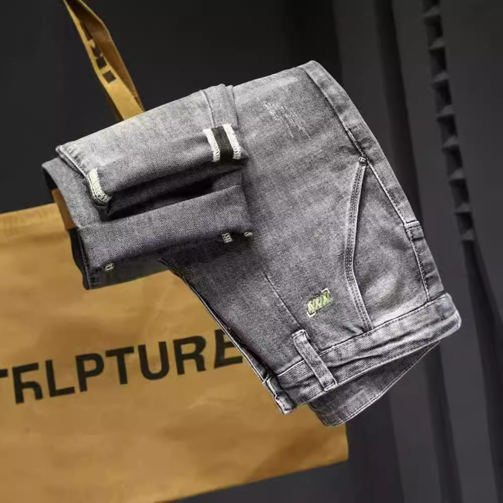 Herren Jeans Used Look Slim Fit Darkwash