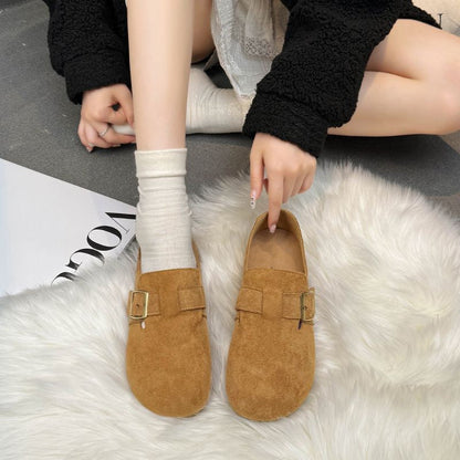 Damen Slipper Wildleder Komfort Schuhe Heidi Stil