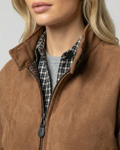 Damenjacke Braun Wildlederoptik Locker Herbst