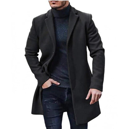 Herren Wollmantel Slimfit Klassisch Elegant