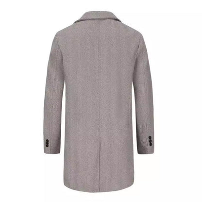 Herren Wollmantel Eleganter Doppelrevers Mantel Berlin Stil