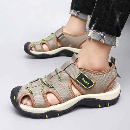 Herren Sandalen Bequem Klettverschluss Rutschfest Sommer