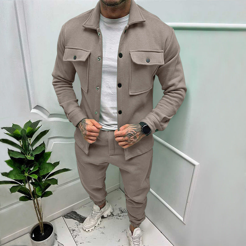 Herren Freizeitanzug Bequem Mit Taschen Reißverschluss