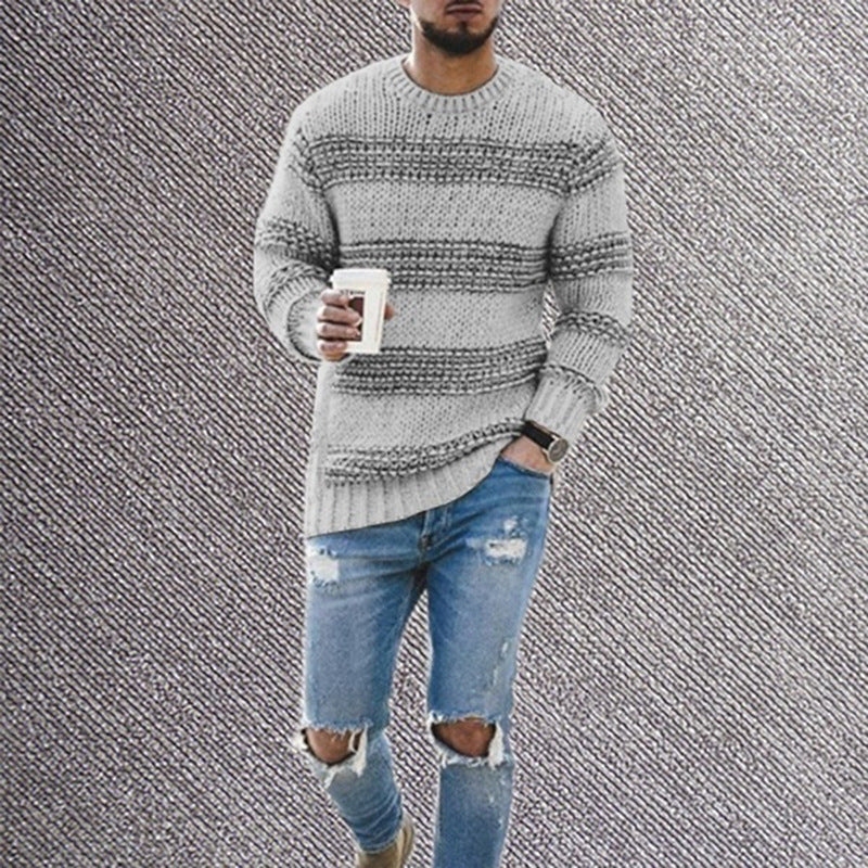 Herren Strickpullover Modern Strukturiert Geschnürt