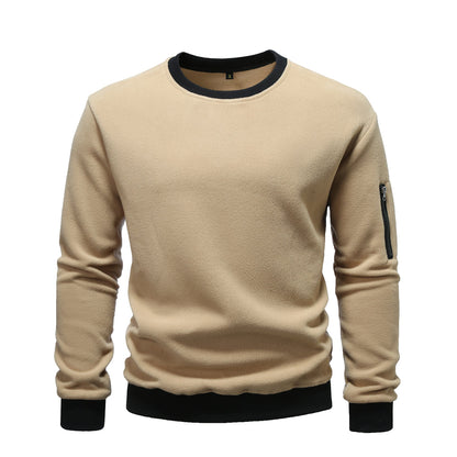 Herren Fleece Sweatshirt Kapuzenpullover Mit Seitentasche