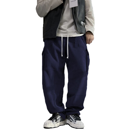 Herren Cargo-Hose Mit Seitentaschen Elastischer Bund Modern