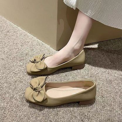 Damen Ballerinas Schleifen-Design Kunstleder Elegant