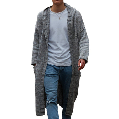 Herren Strickmantel Lang Modern Lässig