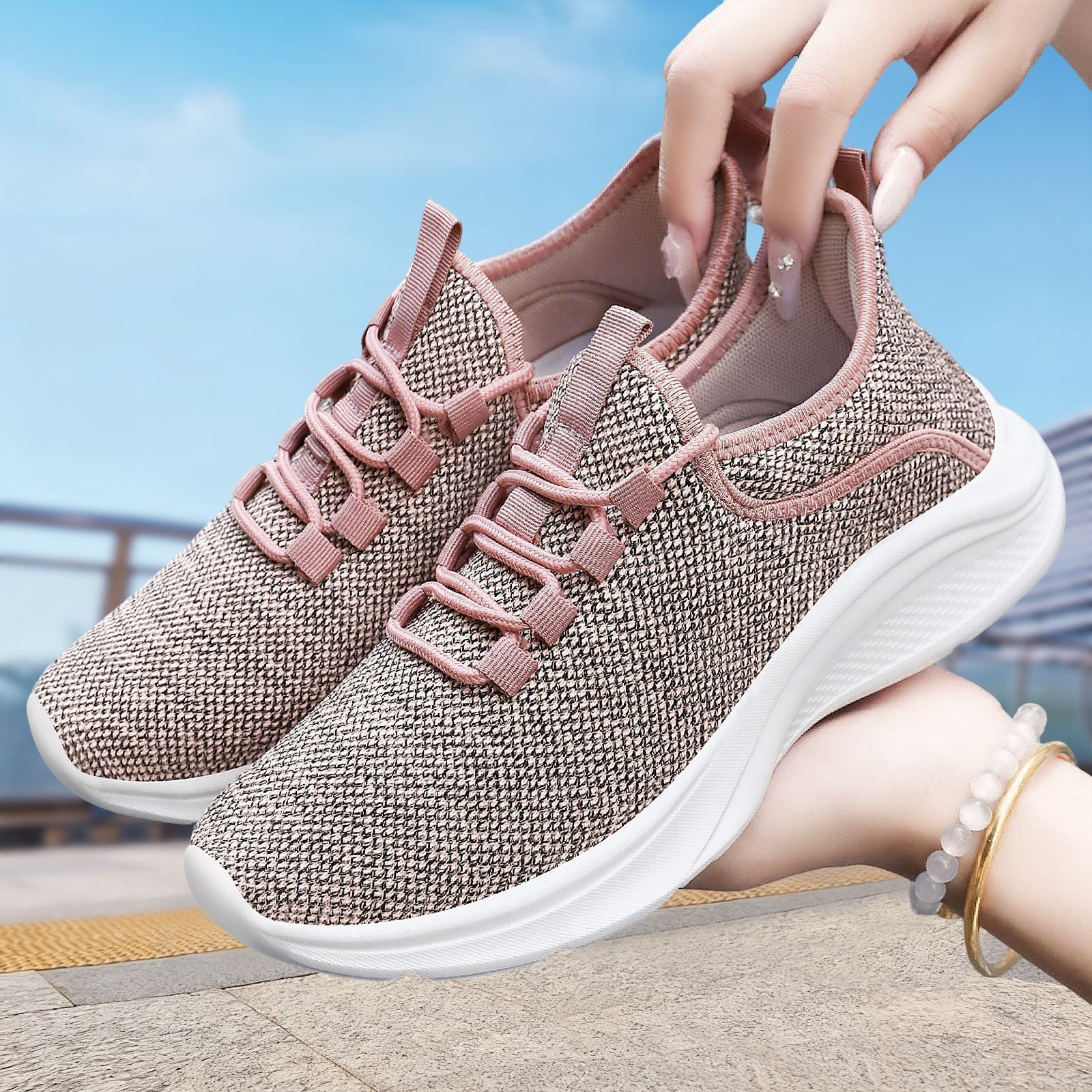 Damen Sneaker Bequem Atmungsaktiv Sport Alltag - BerlinGlamour